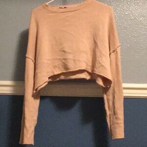 Women's Pink Cropped Sweater